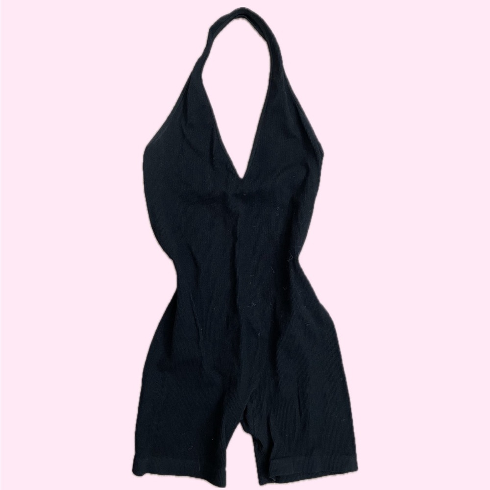 Ribbed Halter Romper
